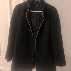 J.Crew Black Italian Wool Stadium Coat